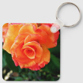 Orange Rose Blume Schlüsselanhänger (Rückseite)