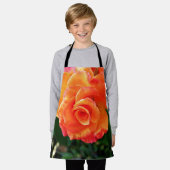 Orange Rose Blume Schürze (Getragen)