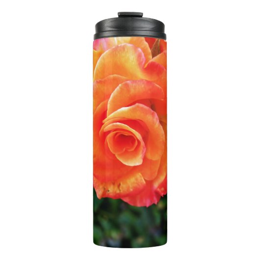 Orange Rose Blume Thermosbecher (Vorderseite)