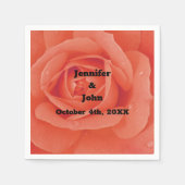 Orange Rose Blumen Künstlerisch Garden Hochzeit im Serviette (Vorderseite)