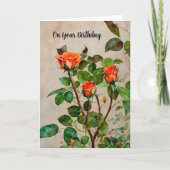 Orange Rose Blumengarten Kunst, Dichtung und Musik Karte (Vorderseite)