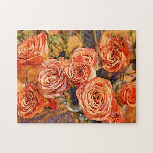 Orange Rose Bouquet Art Puzzle (Horizontal)