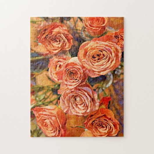 Orange Rose Bouquet Art Puzzle (Vertikal)