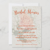 Orange Rose Bridal Dusche Einladung (Vorderseite)