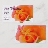 Orange Rose Business Card Visitenkarte (Vorne/Hinten)