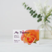 Orange Rose Business Card Visitenkarte (Stehend Vorderseite)