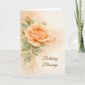Orange Rose Christian Birthday Karte (Vorderseite)