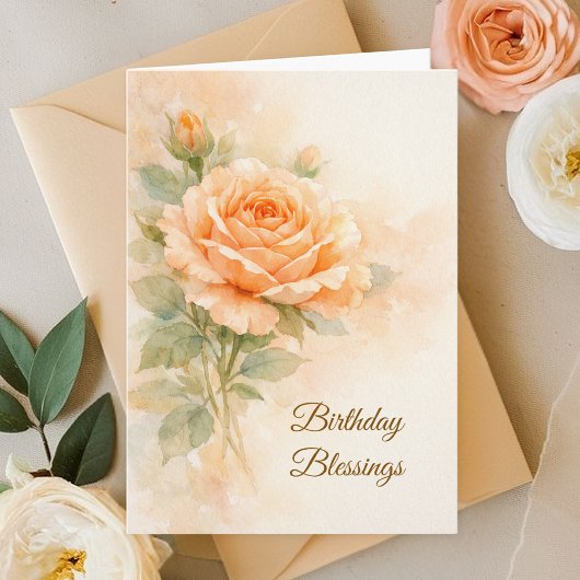 Orange Rose Christlicher Geburtstag Karte