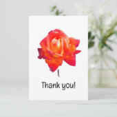 Orange Rose Dankeskarte (Stehend Vorderseite)