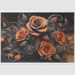 Orange Rose Decoupage Seidenpapier