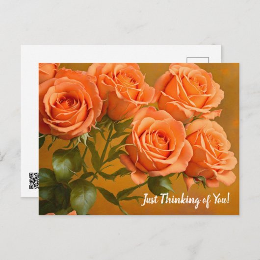 Orange Rose Denken Sie an Sie Postkarte (Vorne/Hinten)