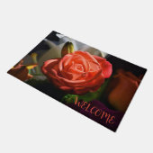 Orange Rose Doormat Fußmatte (Schrägansicht)