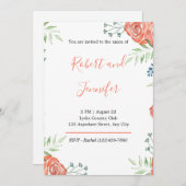 Orange Rose Einladung zum Hochzeitsfeiern (Vorne/Hinten)