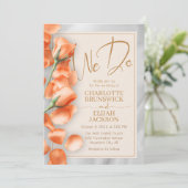 Orange Rose Einladung zum Hochzeitsfeiern (Stehend Vorderseite)