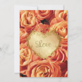 Orange Rose Floral Brautparty Einladung (Rückseite)