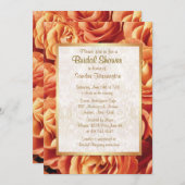 Orange Rose Floral Brautparty Einladung (Vorne/Hinten)