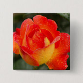 Orange Rose Floral Button (Vorderseite)