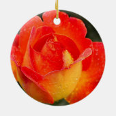 Orange Rose Floral Keramik Ornament (Hinten)