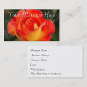 Orange Rose Floral Visitenkarte (Vorne/Hinten)