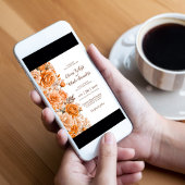 Orange Rose Floral Wedding Einladung