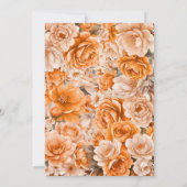 Orange Rose Floral Wedding Save The Date (Rückseite)