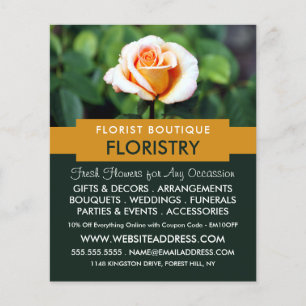 Orange Rose, Florist, Floristrische Werbung Flyer