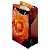 Orange Rose Foto Geschenktasche Kleine Geschenktüte (Vorderseite Schrägansicht)