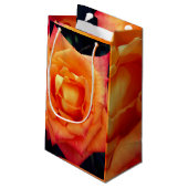 Orange Rose Foto Geschenktasche Kleine Geschenktüte (Rückseite Schrägansicht)