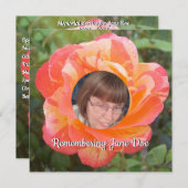 Orange Rose Foto Name Memorandum Service Programm (Vorne/Hinten)