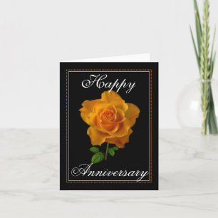 Orange Rose Frohes Jubiläum Grußkarte Karte