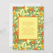 Orange Rose Gelbes Foto Abschluss Ankündigung (Rückseite)