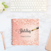 Orange Rose Glitzer Farbe Notizblock