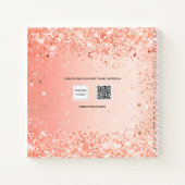 Orange Rose Glitzer Farbe Notizblock (Rückseite)