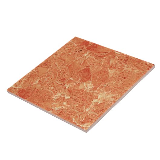 Orange Rose Gold Rote Marmortextur Fliese (Seite)