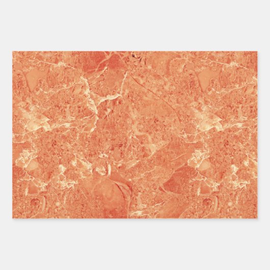 Orange Rose Gold Rote Marmortextur Geschenkpapier Set (Vorderseite 2)