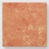 Orange Rose Gold Rote Marmortextur Steinuntersetzer (Vorderseite)