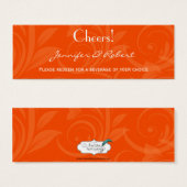 Orange Rose Grafik Hochzeitsticket (Vorne & Hinten)