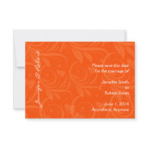 Orange Rose Graphic Wedding Save the Date
