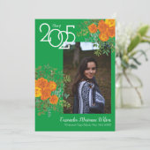 Orange Rose Green Foto Abschluss Ankündigung (Stehend Vorderseite)