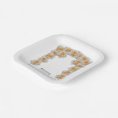 Orange Rose Hochzeit Pappteller (Gewinkelt)