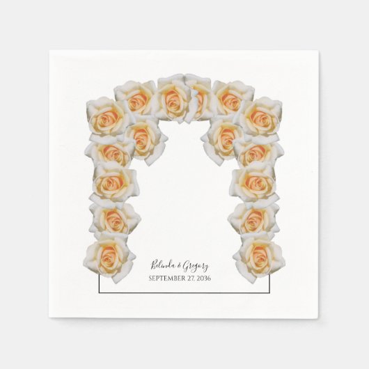 Orange Rose Hochzeit Serviette (Vorderseite)