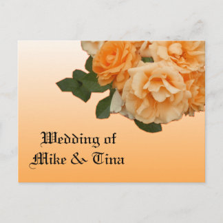 orange Rose Hochzeitskarte Einladungspostkarte