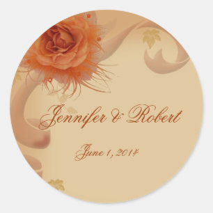 Orange Rose im Herbst Umschlag Aufkleber