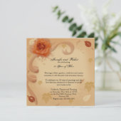 Orange Rose im Herbstjahr Einladung (Stehend Vorderseite)