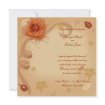 Orange Rose in der Hochzeit im Herbst Einladung