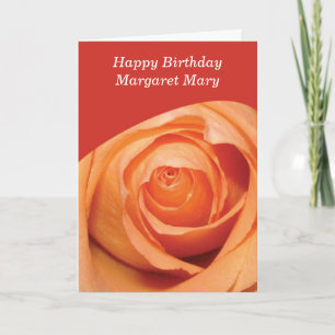 Orange Rose Individuelle Name Religiöse Geburt Karte
