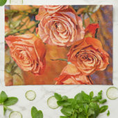 Orange Rose Kunst, Küche Handtuch (Gefaltet)