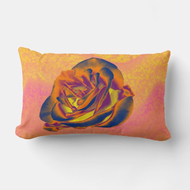 Orange Rose Lumbar Kissen (Vorderseite)