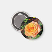 Orange Rose Magnet (Vorderseite/Rückseite)