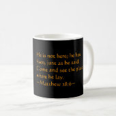 Orange Rose Matthew 28:6 Kaffeetasse (VorderseiteRechts)